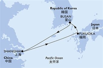 MSC Bellissima - Čína, Japonsko, Jižní Korea (ze Šanghaje)