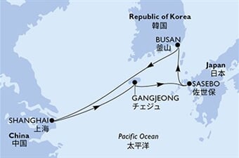 MSC Bellissima - Čína, Jižní Korea, Japonsko (ze Šanghaje)