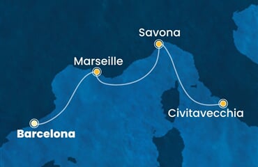 Costa Fascinosa - Španělsko, Francie, Itálie (z Barcelony)