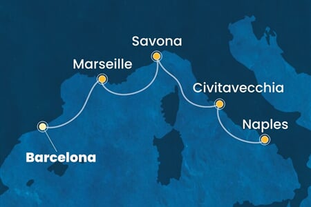 Costa Fascinosa - Španělsko, Francie, Itálie (z Barcelony)