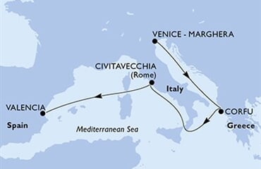 MSC Lirica - Itálie, Řecko, Španělsko (z Benátek)