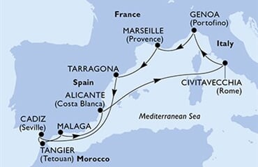 MSC Magnifica - Itálie, Francie, Španělsko, Maroko (z Janova)