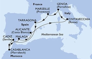 MSC Magnifica - Francie, Španělsko, Maroko, Itálie (z Marseille)