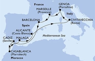 MSC Magnifica - Francie, Španělsko, Maroko, Itálie (z Marseille)
