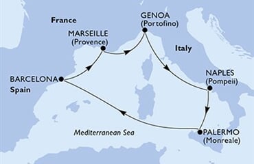 MSC Seaview - Španělsko, Francie, Itálie (z Barcelony)