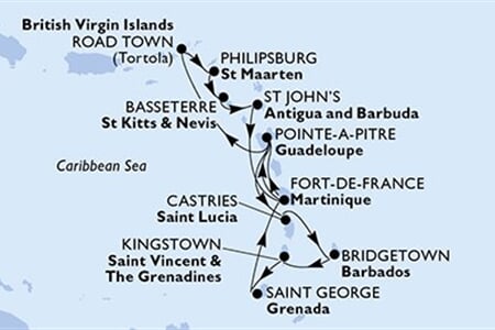 MSC Virtuosa - Martinik, Guadeloupe, Sv.Lucie, Barbados, Sv.Vincenc a Grenadiny, ... (Fort-de-France)