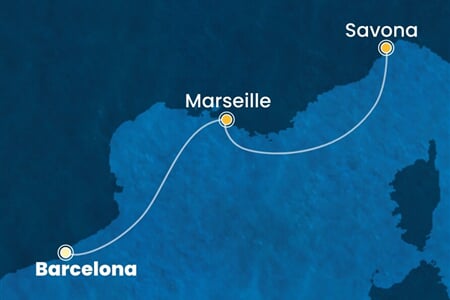 Costa Fortuna - Španělsko, Francie, Itálie (z Barcelony)