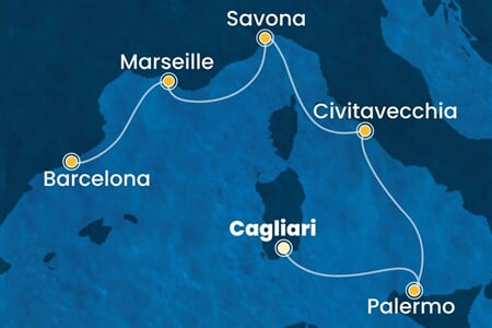 Costa Smeralda - Itálie, Francie, Španělsko (Cagliari)