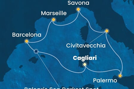 Costa Smeralda - Itálie, Francie, Španělsko (Cagliari)