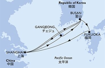 MSC Bellissima - Čína, Jižní Korea, Japonsko (ze Šanghaje)