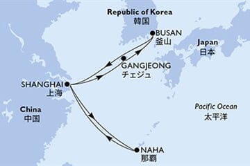 MSC BELLISSIMA - Kína, Japán, Dél-Korea (a Sanghaj-ból)