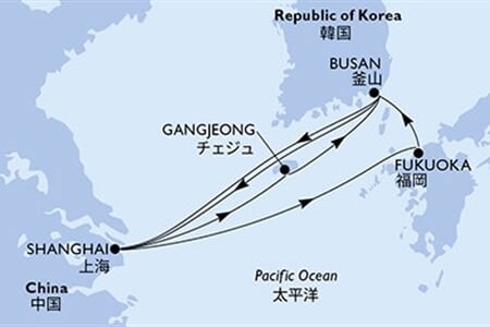 MSC BELLISSIMA - Čína, Japonsko, Jižní Korea (ze Šanghaje)