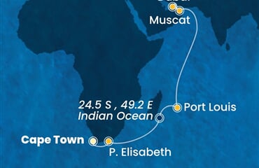 Costa Smeralda - Jihoafrická r., Mauritius, Omán, Arabské emiráty (Kapské město)