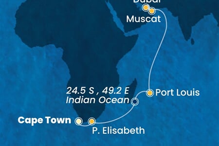 Costa Smeralda - Jihoafrická r., Mauritius, Omán, Arabské emiráty (Kapské město)