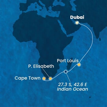Trasa plavby CSM-DXB14A04