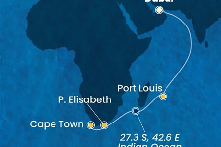 Costa Smeralda - Arabské emiráty, Mauritius, Jihoafrická r. (z Dubaje)