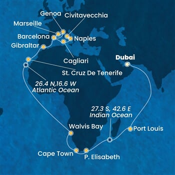 Trasa plavby CSM-DXB39A0C