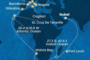 Costa Smeralda - Arabské emiráty, Mauritius, Jihoafrická r., Namíbie, Španělsko, ... (z Dubaje)