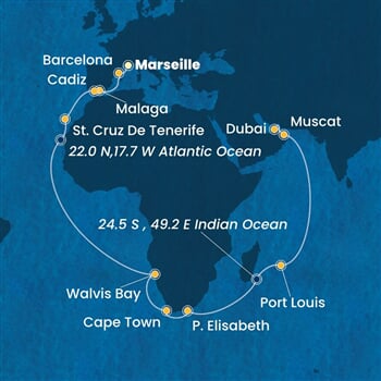 Trasa plavby CSM-MRS37A05
