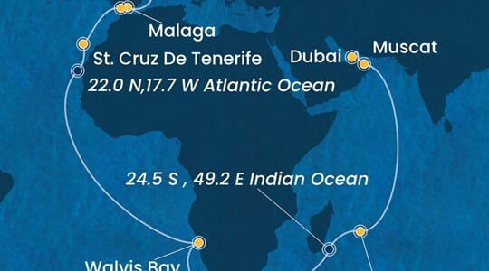 Costa Smeralda - Francie, Španělsko, Namíbie, Jihoafrická r., Mauritius, ... (z Marseille)
