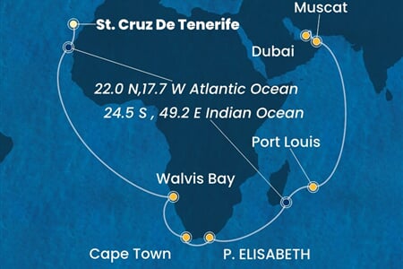 Costa Smeralda - Španělsko, Namíbie, Jihoafrická r., Mauritius, Omán, ... (Santa Cruz de Tenerife)