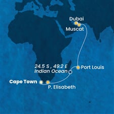 Costa Smeralda - Jihoafrická r., Mauritius, Omán, Arabské emiráty (Kapské město)