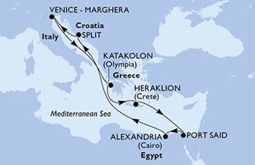 MSC Lirica - Itálie, Řecko, Egypt, Chorvatsko (z Benátek)