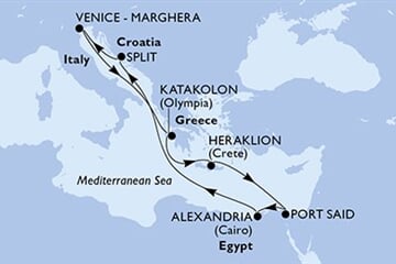 MSC Lirica - Chorvatsko, Itálie, Řecko, Egypt (Split)
