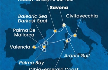 Costa Pacifica - Itálie, Španělsko (ze Savony)