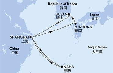 MSC Bellissima - Čína, Japonsko, Jižní Korea (ze Šanghaje)