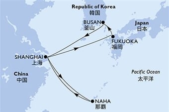 MSC Bellissima - Čína, Japonsko, Jižní Korea (ze Šanghaje)