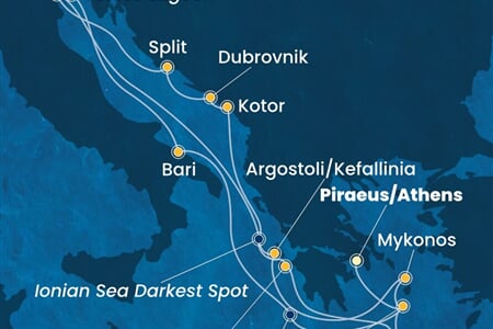 Costa Deliziosa - Řecko, Černá Hora, Chorvatsko, Itálie (z Pirea)