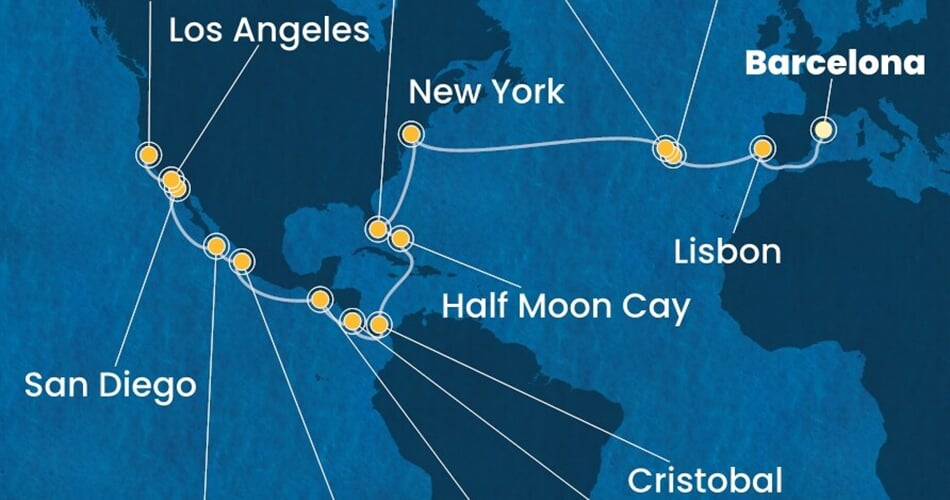 Trasa plavby CDE-BCN37A01