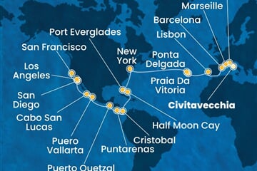 Costa Deliziosa - Itálie, Francie, Španělsko, Portugalsko, USA, ... (z Civitavecchie)