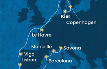 Costa Diadema - Německo, Dánsko, Francie, Španělsko, Portugalsko, ... (z Kielu)