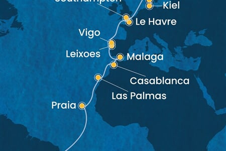 Costa Diadema - Brazílie, Španělsko, Maroko, Portugalsko, Francie, ... (Maceio)