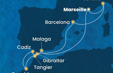 Costa Diadema - Francie, Itálie, Španělsko, Maroko, Velká Británie (z Marseille)