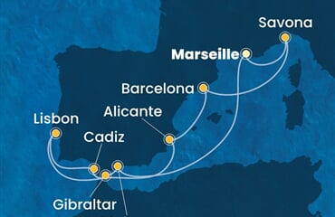 Costa Diadema - Francie, Itálie, Španělsko, Portugalsko, Velká Británie (z Marseille)