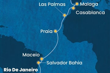 Costa Diadema - Brazílie, Španělsko, Maroko, Portugalsko (z Rio de Janeira)