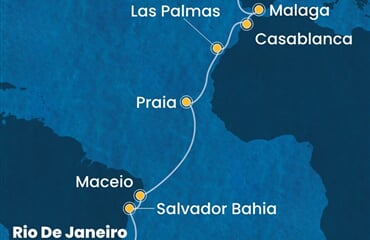 Costa Diadema - Brazílie, Španělsko, Maroko, Portugalsko (z Rio de Janeira)