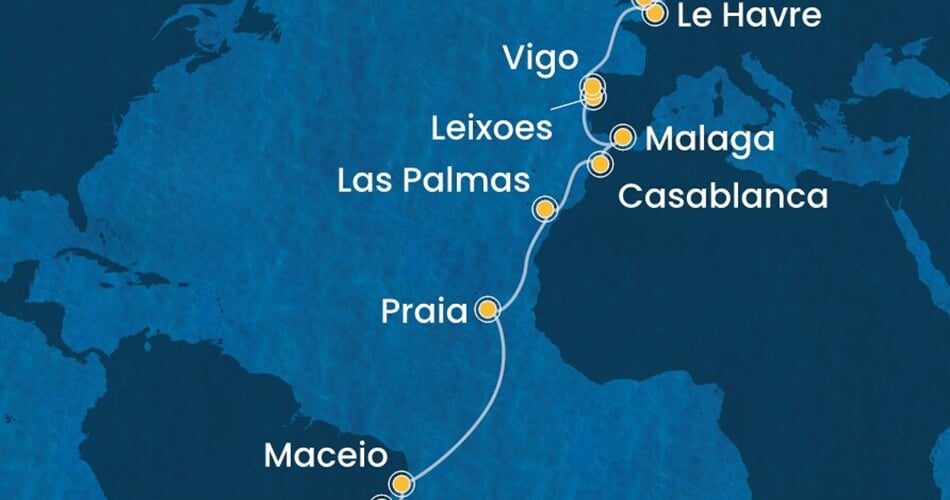 Trasa plavby CDI-RIO25A07