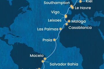 Costa Diadema - Brazílie, Španělsko, Maroko, Portugalsko, Francie, ... (Santos)