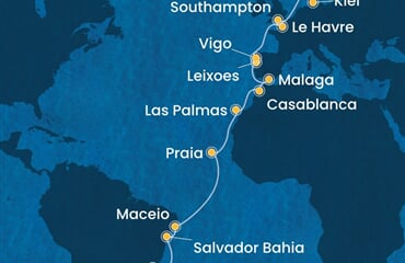 Costa Diadema - Brazílie, Španělsko, Maroko, Portugalsko, Francie, ... (Santos)