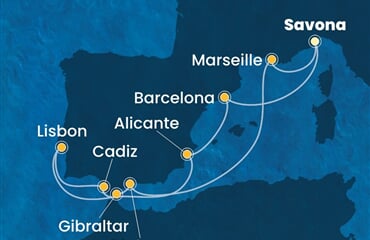 Costa Diadema - Itálie, Španělsko, Portugalsko, Velká Británie, Francie (ze Savony)