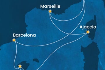 Costa Favolosa - Itálie, Španělsko, Francie (ze Savony)