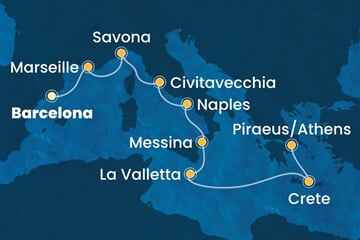 Costa Pacifica - Španělsko, Francie, Itálie, Malta, Řecko (z Barcelony)