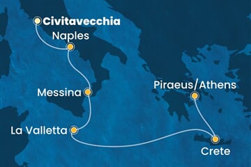 Costa Pacifica - Itálie, Malta, Řecko (z Civitavecchie)