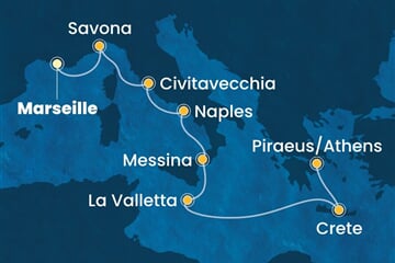 Costa Pacifica - Francie, Itálie, Malta, Řecko (z Marseille)