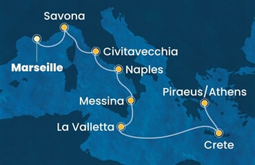 Costa Pacifica - Francie, Itálie, Malta, Řecko (z Marseille)