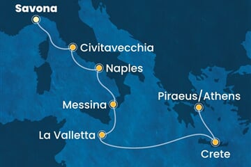 Costa Pacifica - Itálie, Malta, Řecko (ze Savony)